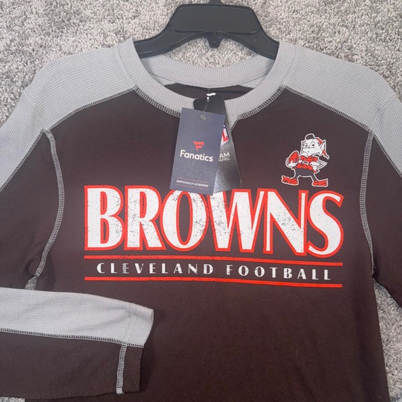 Other - Cleveland Browns Long Sleeve Thermal Shirt Mens Small Brownie the Elf NEW